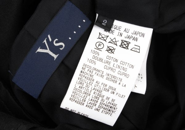 Y's.... 22AW Cotton Back Cut-off Double Coat Black Size 2