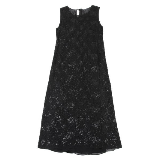Calvin Klein Silk Chiffon Beaded Dress Black Size 4