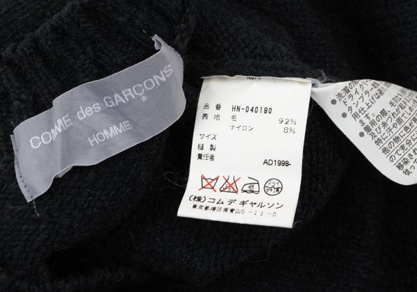 COMME des GARCONS HOMME Wool Rib Knit Sweater Navy Size M