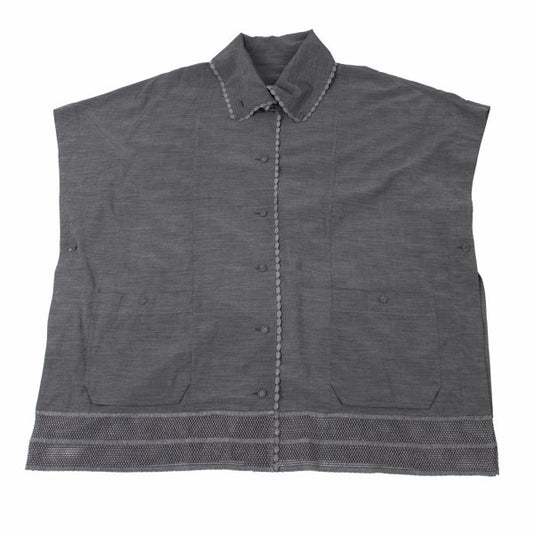 ISSEY MIYAKE HaaT Rayon Blend Knit Cape Gray Size 2