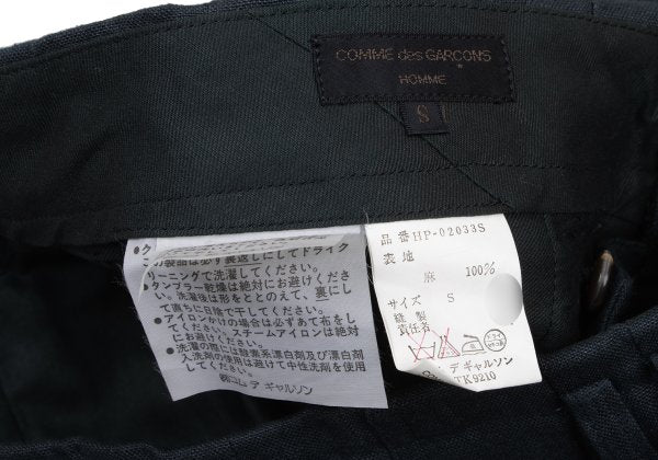 COMME des GARCONS HOMME Hand-Dyed Linen Pants Black Size S