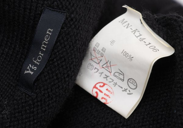 Y's for men Wool Knit Cardigan Black Size M
