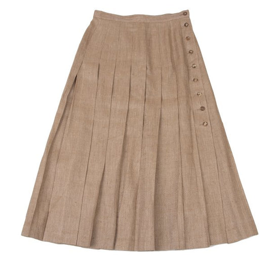 yoshie inaba Linen Blend Side Button Skirt Brown Size 9