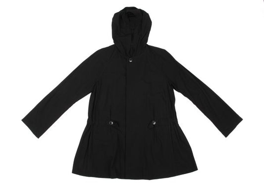 Y's 14AW Rayon Cotton Hooded Jacket Black Size 2