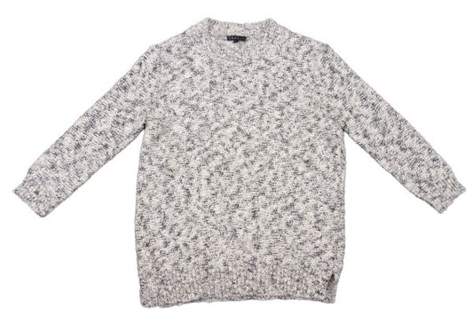 Theory Cotton Blend 3/4 Sleeve Knit Sweater White Size S