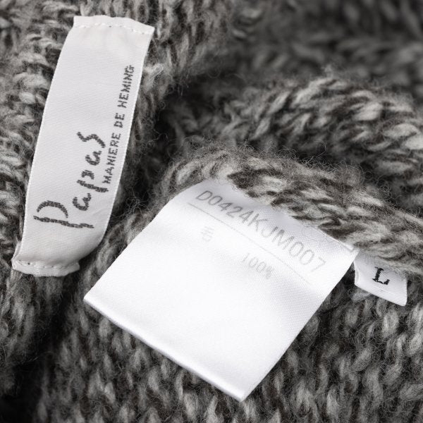 Papas Wool Marble Zip Knit Cardigan Gray Size L