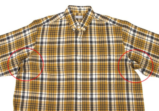 COMME des GARCONS HOMME Wool Check Shirt Yellow Size L