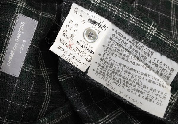COMME des GARCONS HOMME Wool Check Shirt Gray Size L