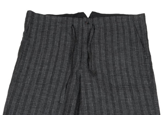 COMME des GARCONS HOMME Linen Stripe Pants Gray Size M