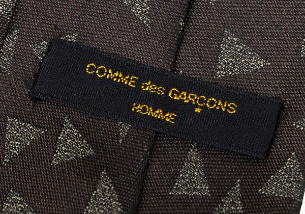 COMME des GARCONS HOMME Geometric Pattern Silk Tie Brown