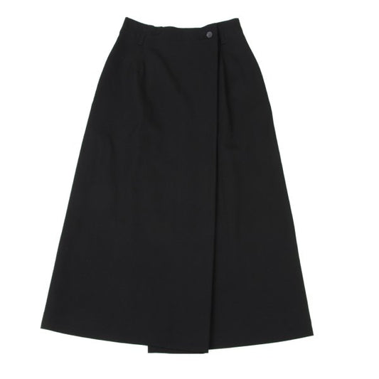 Plantation Wool Gabardine Half Wrap Skirt Black Size M