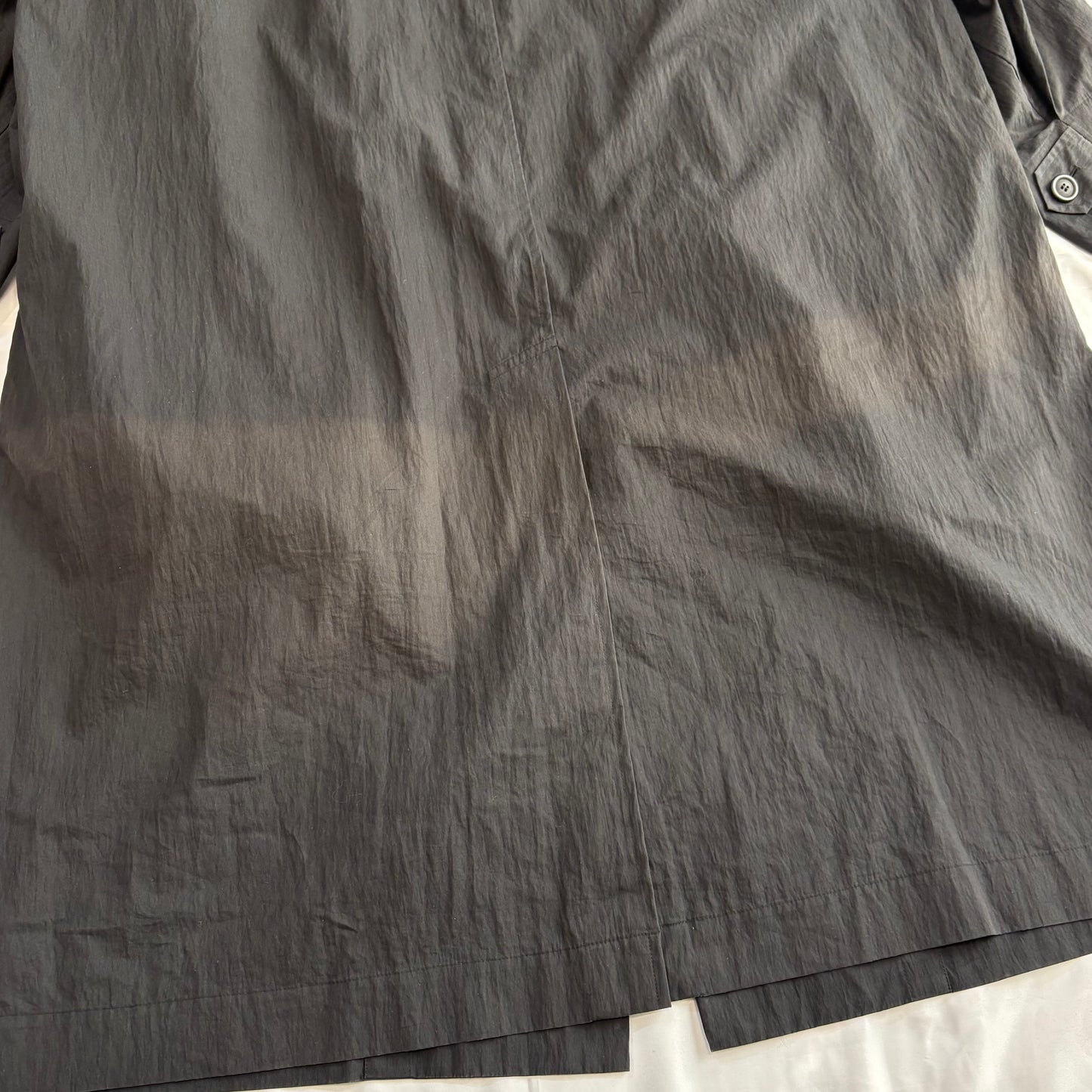 WINDCOAT 90s-00s Black Cotton/Nylon Overcoat Size L