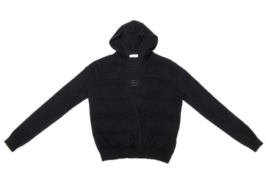 MAX&Co Lace Jacquard Hooded Knit Cardigan Black Size L