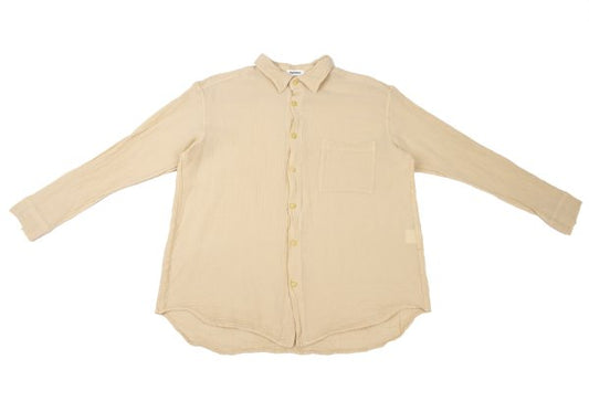 Plantation Garment Dyed Long Sleeve Shirt Beige Size M