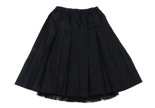 COMME des GARCONS Hem Tulle Trim Shiny Dark Navy Skirt Size M