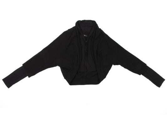 Y's Fake Layered Cotton Knit Cardigan Black Size 2