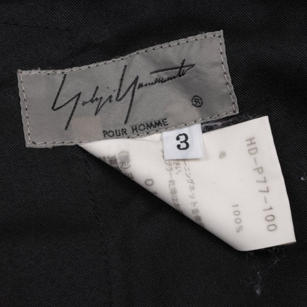Yohji Yamamoto POUR HOMME 17SS Gabardine Pants Black Size 3