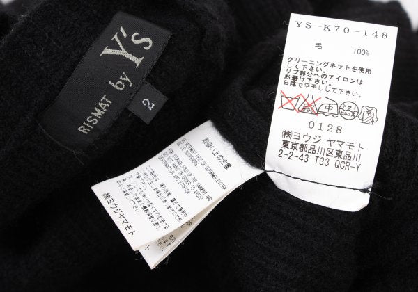RISMAT by Y's Wool Side Belt Oversize Sweater Black Size 2