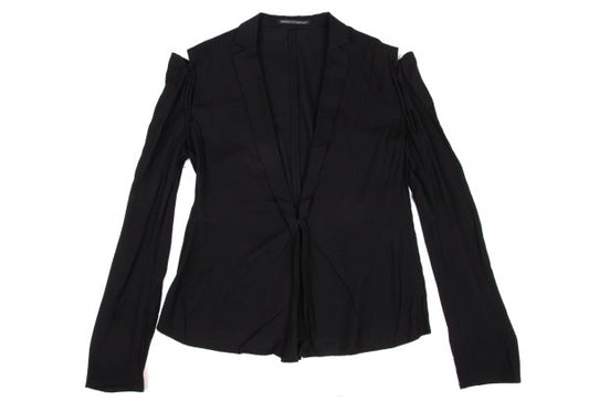 Yohji Yamamoto NOIR Wool Rayon Open Jacket Black Size 2