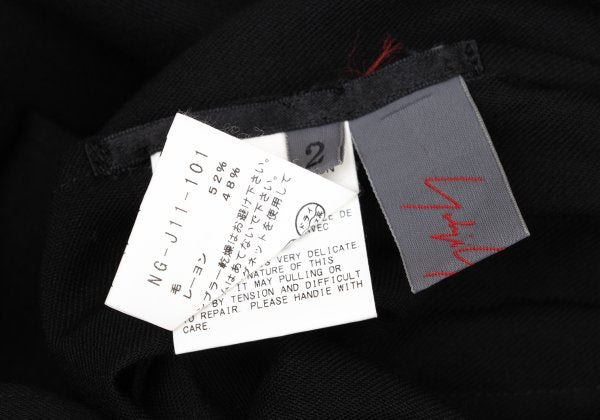Yohji Yamamoto NOIR Wool Rayon Open Jacket Black Size 2