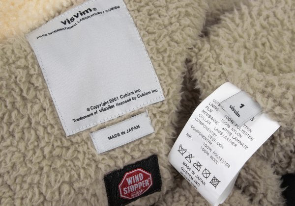 VISVIM WIND STOPER Cotton Boa Lined Deck Jacket Black Size 1