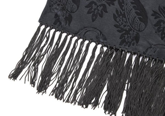 GIORGIO ARMANI Rayon Silk Botanical Jacquard Scarf Charcoal