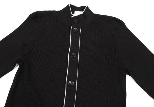 ARMANI COLLEZIONI Ribbed Cardigan w/ Piping Gray Size 46