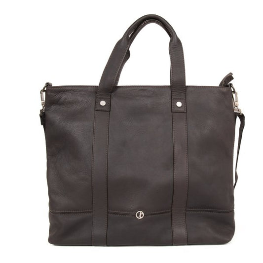 GIORGIO ARMANI Leather 2-Way Shoulder Bag Brown