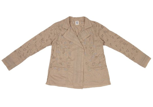 ISSEY MIYAKE HaaT Geometric Embroidered Shirt Jacket Size 2