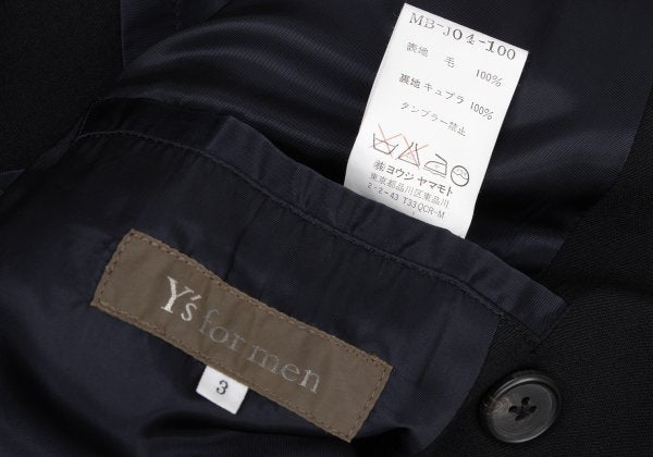 Y's for men Wool Gabardine Double Jacket Black Size 3
