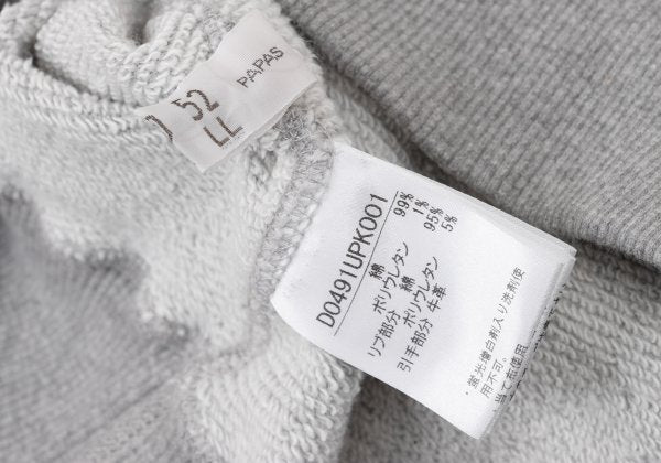 Papas Gray Cotton Stretch Back Logo Zip Hoodie Size 46S