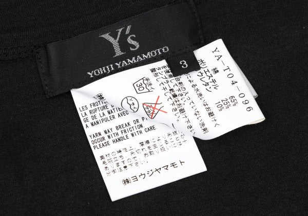 Y's Cotton Blend Stretch Long Sleeve Top Black Size 3