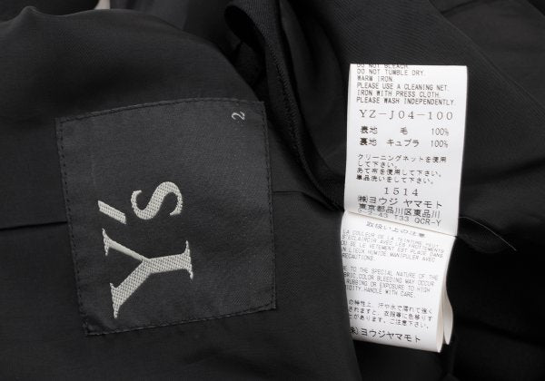 Y's 23SS Wool Gabardine Button Design Spencer Jacket Size 2