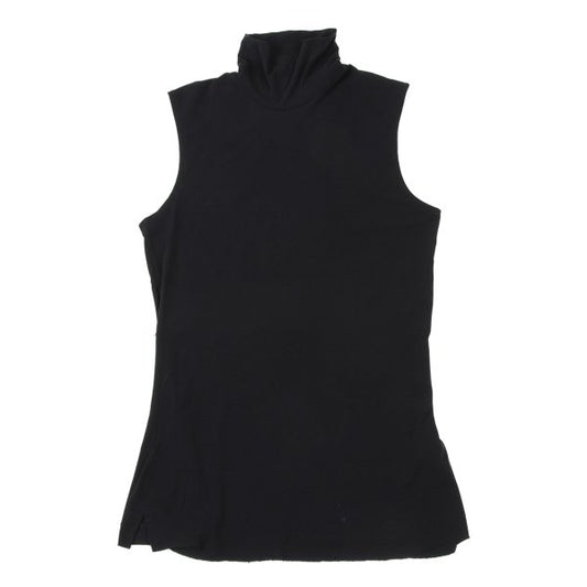 Y's Nylon Stretch High Neck Sleeveless Top Black Size 3