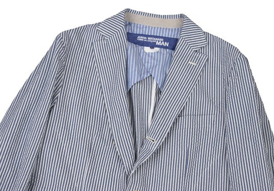 JUNYA WATANABE MAN 14SS Navy White Seersucker Jacket Size M