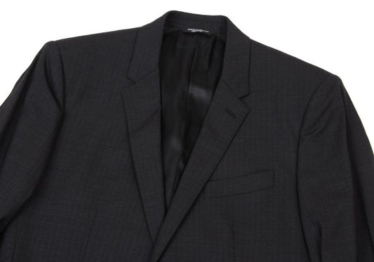 DOLCE&GABBANA Black Wool Shadow Stripe Jacket Size 50