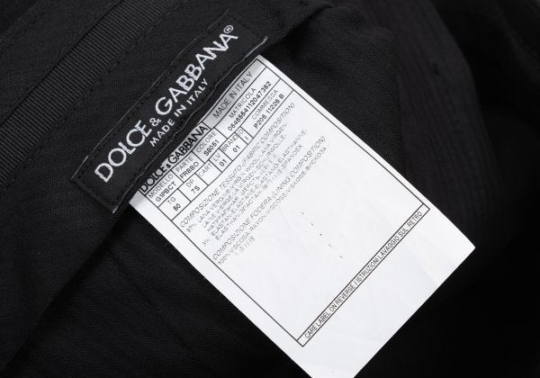 DOLCE&GABBANA Black Wool Shadow Stripe Pants Size 50