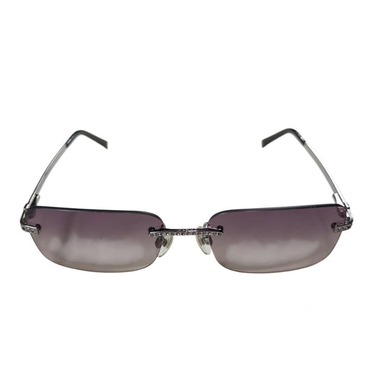 CHANEL Light Stone Rimless Silver Frame Sunglasses