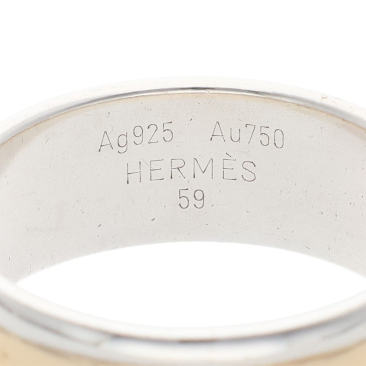Hermes HERMÈS Silver Gold 925 750 Ring