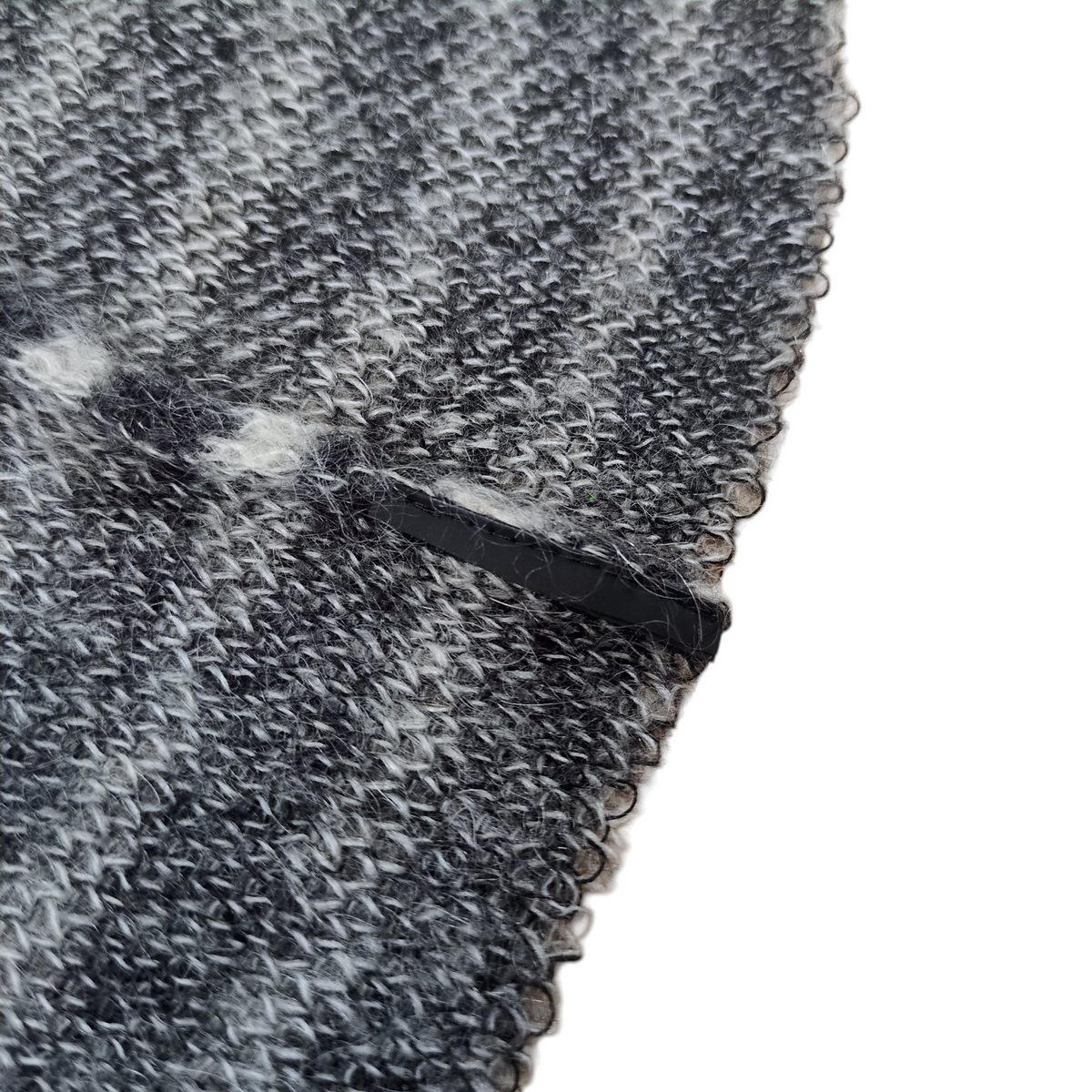 SAINT LAURENT Mohair Wool Border Cropped Sweater