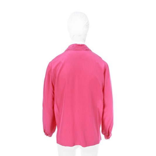 COMME des GARCONS 1980s Pink Silk Long Sleeve Shirt Size M