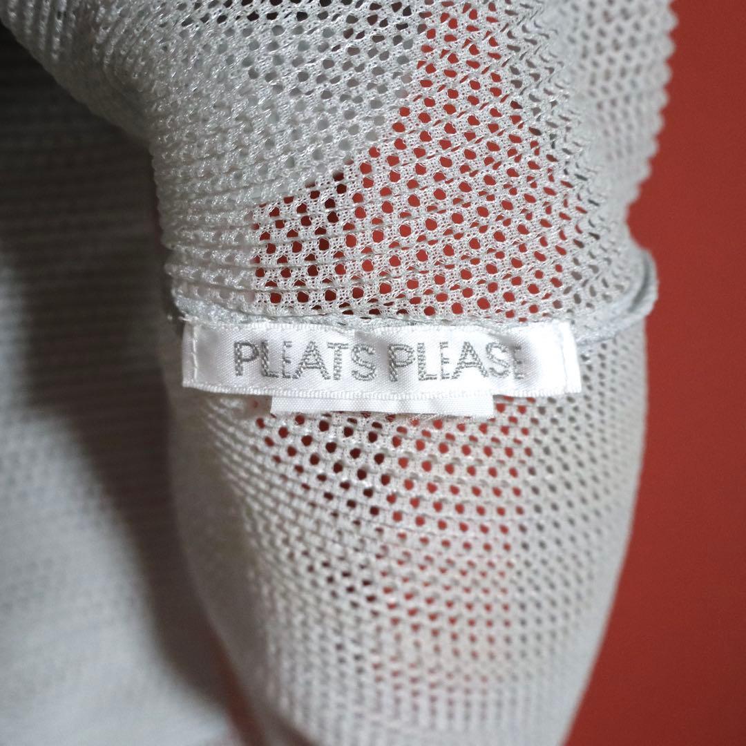 PLEATS PLEASE White Sheer Mesh Pleated Tank Top Size XS
