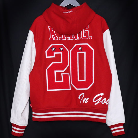 SUPREME 20AW King Hooded Varsity Jacket Red Size M