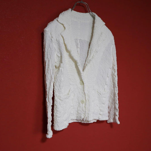 me ISSEY MIYAKE Wrinkle Popcorn Blazer White Size FREE