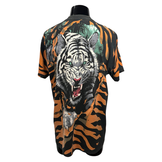 LIQUID BLUE 90s 1995 Copyright All-Over Print Tiger Size L