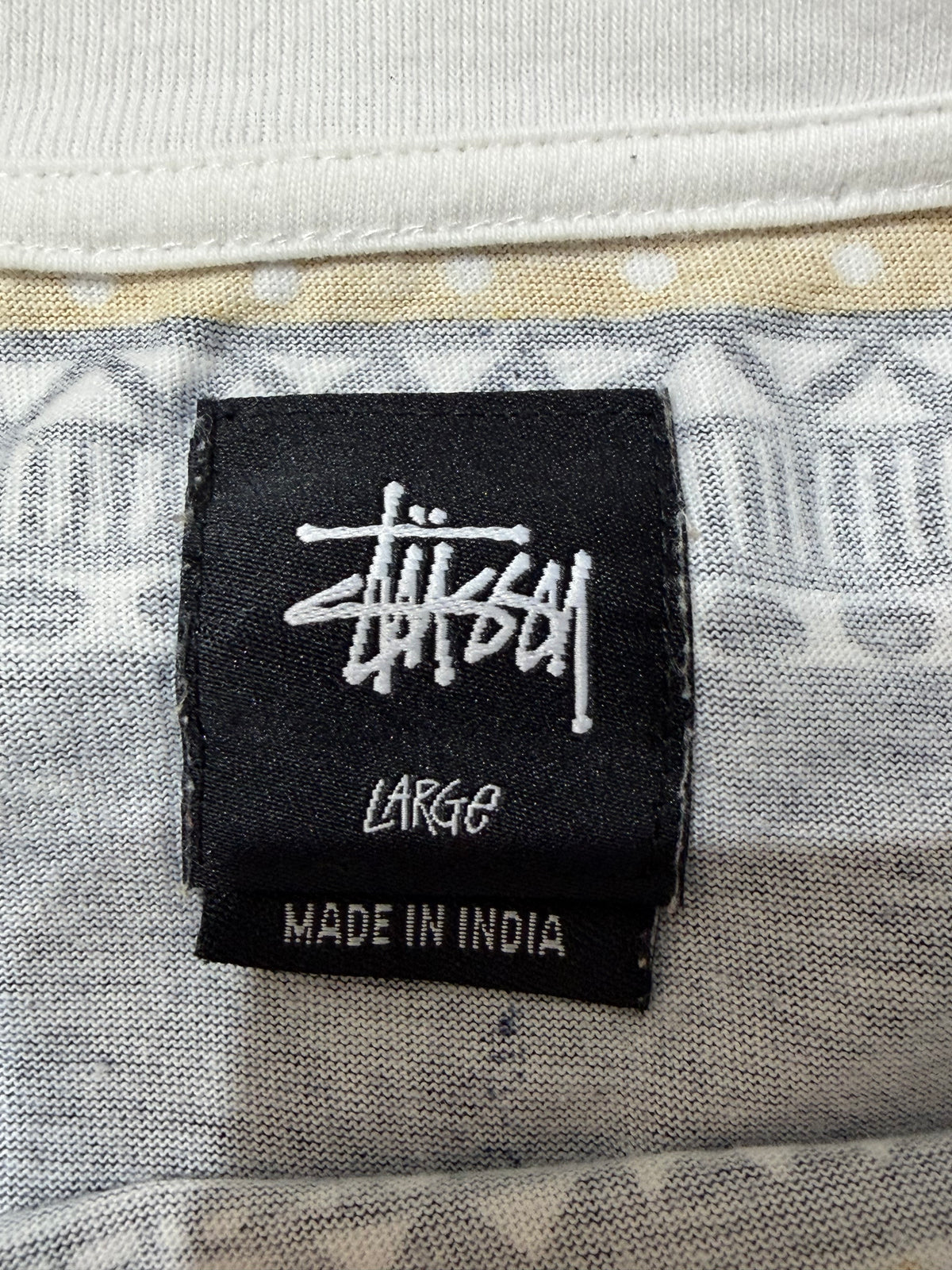 STUSSY TOMTOM Multi-Stripe T-Shirt Size L