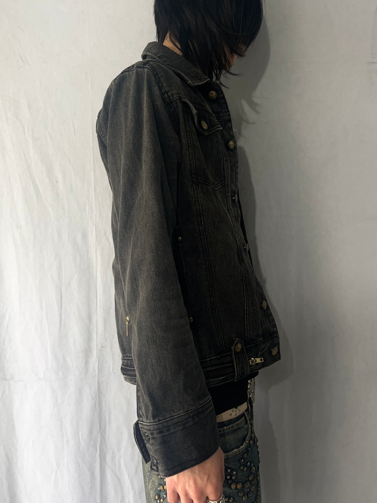 Spinash Zip Gimmick Denim Jacket Size M