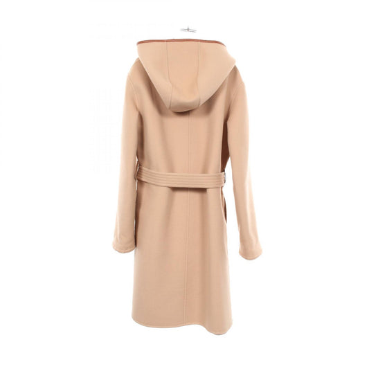 LOUIS VUITTON Giant Monogram Hooded Wool Coat Beige Size 38