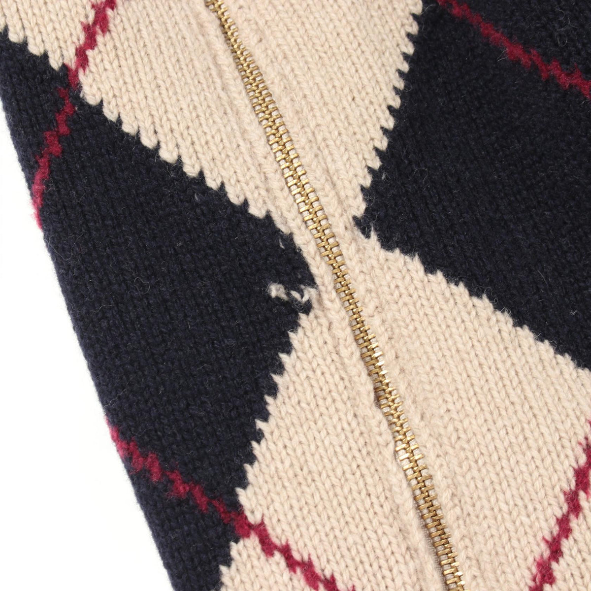 BLUE LABEL CRESTBRIDGE Argyle High Sweater Beige Size 38