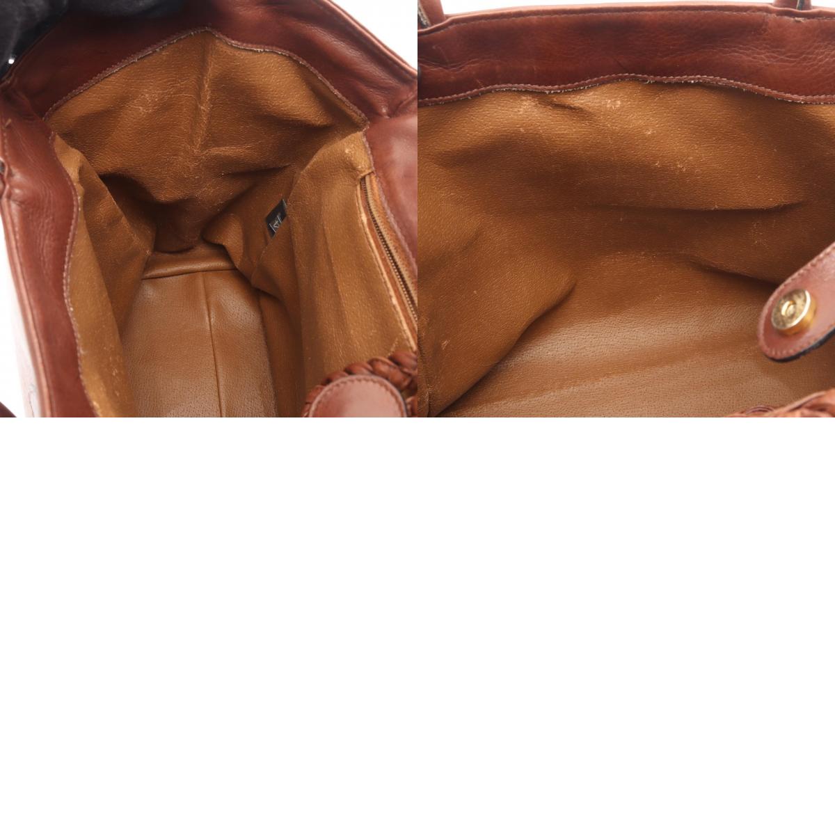 BALLY Logo Leather Handle Bag Brown